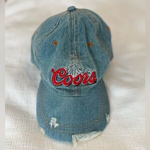 Vintage Coors Beer Logo Distressed Denim Baseball Cap